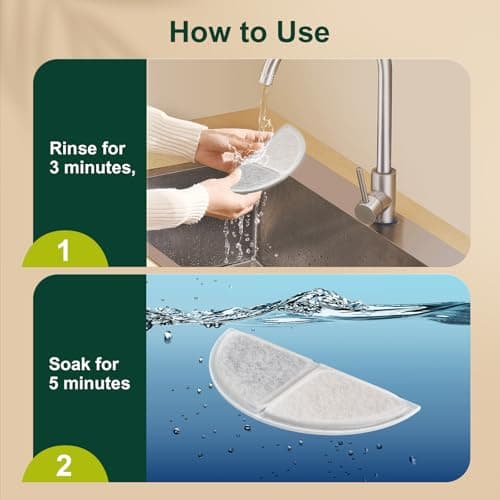 Gimars Filtres De Rechange Pour Fontaine À Eau Pour Chat Sans Fil - Lot De 8 Filtres Et 8 Éponges Compatible Avec Modèle