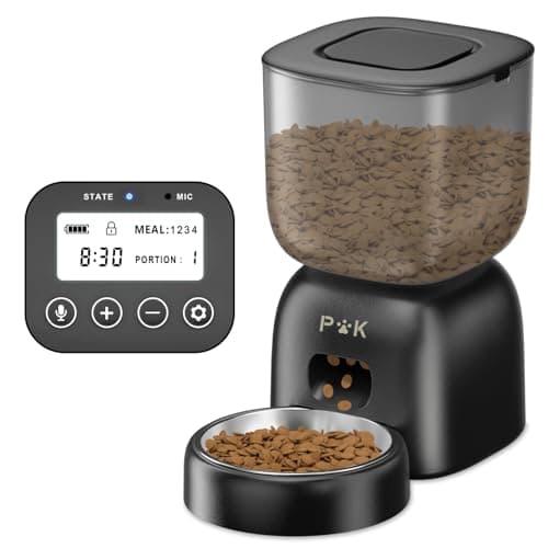 Distributeur de croquettes automatique chat PUPPY KITTY, autonomie batterie 180J, programme alimentation personnalisé, e — Black