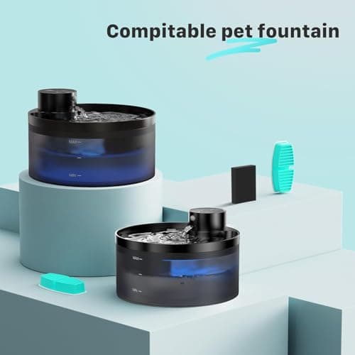 FOFNON 24 filtres de fontaine à eau sans fil + essuies-tuyaux, triple filtration, convient pour B0CQXCHCMM, pour cheveux