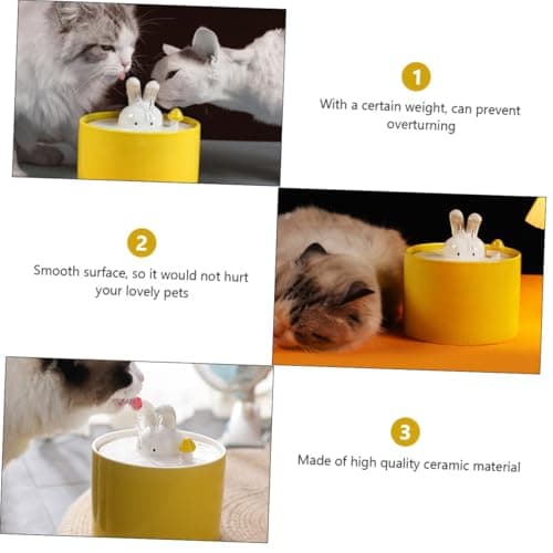 Fontaine à eau céramique Mothnur pour animaux domestiques Avec purification automatique et distributeur eau USB Silencie