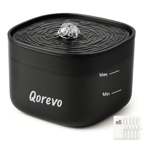 Fontaine à Eau pour Chat Super Silencieuse | Lot de 6 Filtres avec Filtration Avancée |5L | Eau Fraîche et Propre pour C — Fontaine + 6 filtres