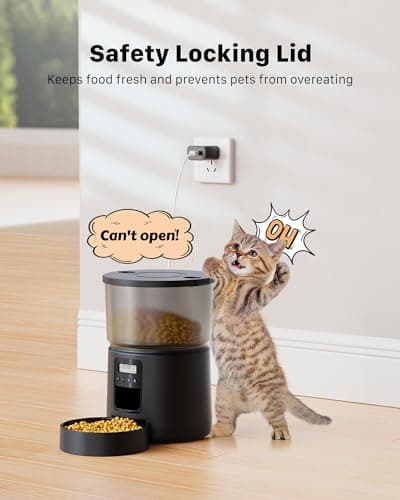 Distributeur de croquettes de chat automatique avec minuterie programmable - 1-6 repas par jour - avec fonction d'enregi