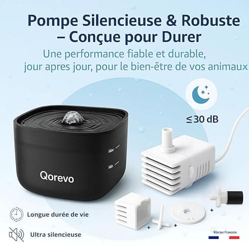 Fontaine à Eau pour Chat Super Silencieuse | Lot de 6 Filtres avec Filtration Avancée |5L | Eau Fraîche et Propre pour C
