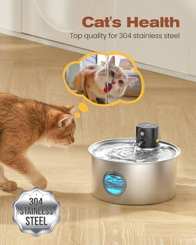 Fontaine à eau automatique chat inoxydable.detecteur mouvement 3,2L silencieuse