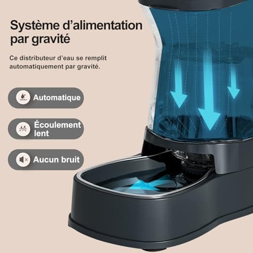 Gardner Pet Distributeur Eau Chat Automatique |85L, Automatique Water Bowl for Cat & Dog sans Électricité en Acier Inoxy