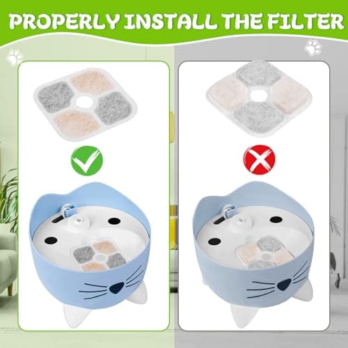 Filtre à Eau pour Chat - Triple Filtration, RéSine et Carbone Activé, |5 L – 12 Pièces