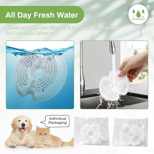 Filtres Fontaine Eau Chat 12 pièces Charbon Actif Mousse 2L Éclairage LED