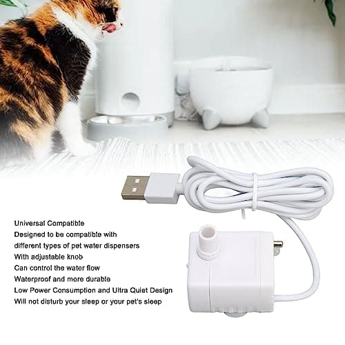 Pompe silencieuse pour fontaine à eau chat, alimentée par USB, empêche la combustion à sec.