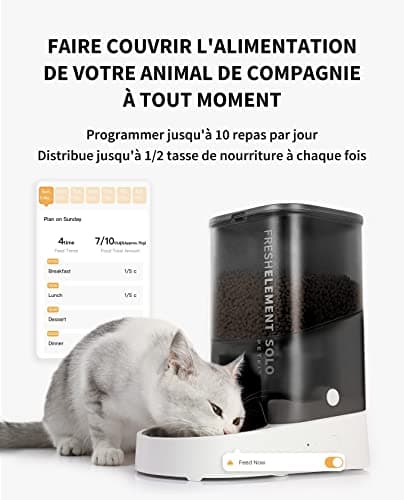 PETKIT Distributeur Automatique de Ration |4G WiFi, Connecté App, Bol en Acier Inoxydable, Jusqu'à 10 Repas par Jour, Do