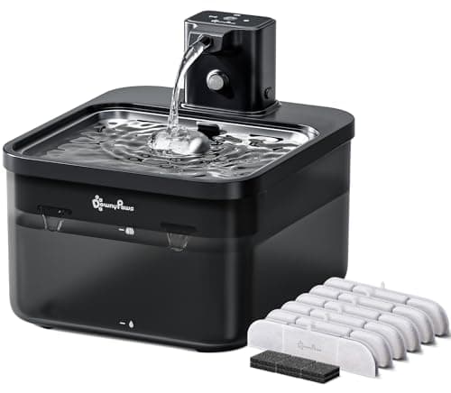 Filtres DownyPaws DPWFP6 Fontaine Eau Chat 6 Pièces Charbon Actif Convient pour DPWFP6 : Filtration Avancée, Durabilité, — Fontaine a Eau Chat ABS&Inox Noir avec 6 filters