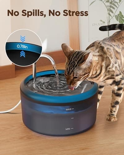 Fontaine à Eau Automatique pour Chat et Petit Chien Silencieuse - 2,4L Robinet Connecté avec LED - Distributeur Électriq