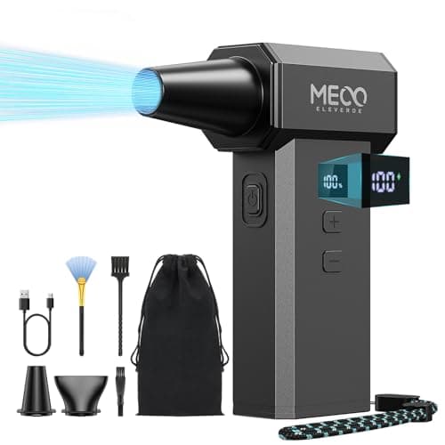 MECO ELEVERDE Souffleur Air Comprimé Puissant, Batterie 8000mAh, Affichage LED pour Nettoyage PC et Voiture  
MECO ELEVE