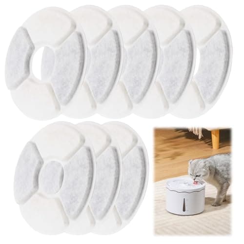 Filtre Fontaine Chat 8pcs Résine et Charbon Actif | Filtres de Rechange Pour Eau Propre et Saine à Domicile | Filtre Abs