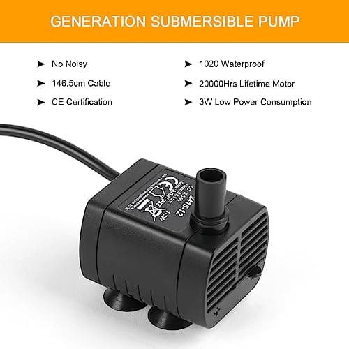 Pompe Eau Flintronic Aquarium Ajustable 200L/H 3W Ultra-Silencieux Pompe Catit Étang Fish Tank Fontaine Réservoir Poisso