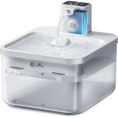 Fontaine à Eau pour Chat DownyPaws Fontaine à Eau sans Fil |5L Détecteur de Mouvement Batterie de Remplacement 4000 mAh