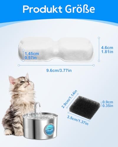 Filtres Haliya GIOTOHUN pour fontaine à chat - Lot de 8 + 8 - 2,2 l