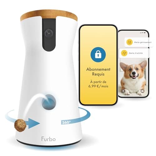 Furbo Caméra pour Chat 360° - Pack avec alertes de sécurité Maison [ABONNEMENT Premium]: Caméra HD Intelligente avec app — Caméra pour Chien - Abonnement Requis