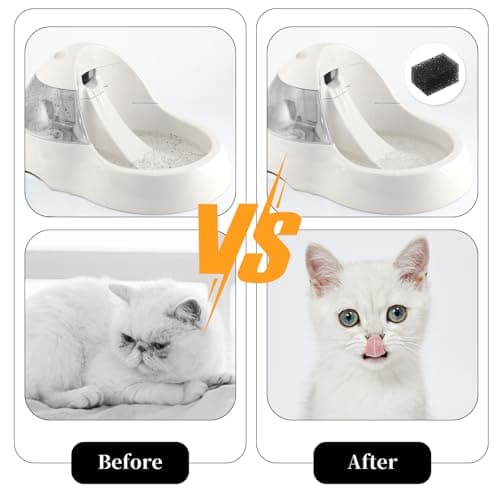 Giantree Filtre Éponge pour Fontaine à Chat - Éponge Filtrante Carrée 2,5L - Éponge Pensée pour Chat 2,5 Litres avec 4 É