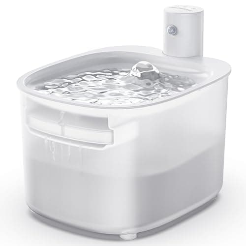 Fontaine à Eau Automatique pour Chat sans Fil - 2,6L avec Capteur de Mouvement et Batterie Réchargeable 3000mAh