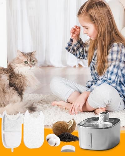 Filtre Fontaine Eau Chat 12 Pièces Charbon Actif Résine, pour Chats 4L Sans Filémoniteur