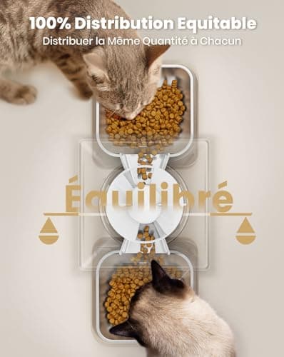 Oneisall 5L Distributeur de Croquettes pour Chat Automatique - Facile à Utiliser, Blanc - Savage Cat Lounger