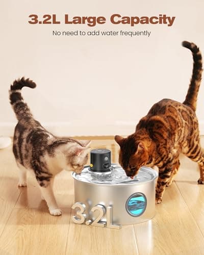 Fontaine à eau automatique chat inoxydable.detecteur mouvement 3,2L silencieuse