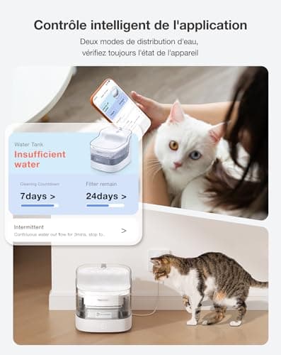 Fontaine a eau chat automatique ultra silencieuse 2L filtre 8 couches Pompe sans fil |4G