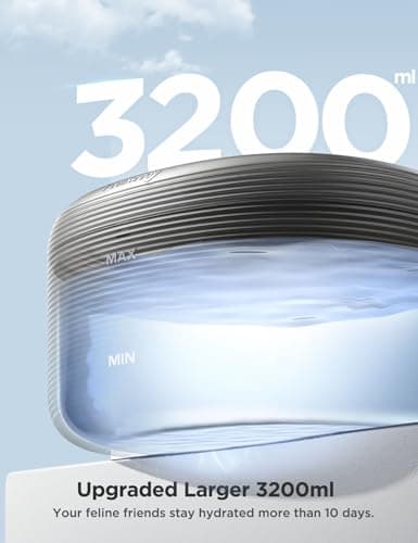 Fontaine à eau pour chats FEELNEEDY 3,2L silencieuse avec LED | Distributeur d'eau rond avec robinet | 2 modèles de débi