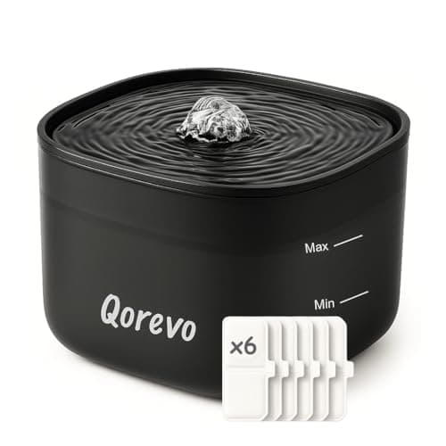 Fontaine à Eau pour Chat Super Silencieuse | Lot de 6 Filtres avec Filtration Avancée |5L | Eau Fraîche et Propre pour C