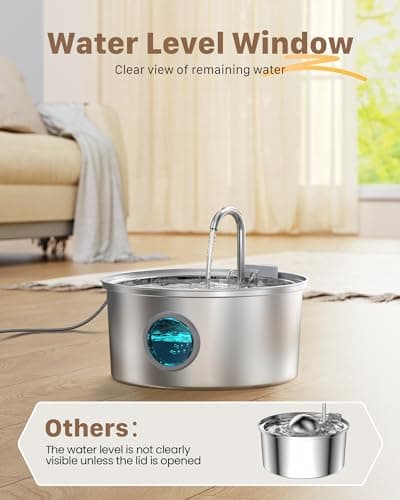 Fontaine à Eau INOX Silencieuse pour Chat - Automatique 3,2L - Gardez l'Eau Propre avec Filtrage