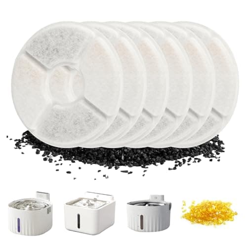 Filtres Fontaine Eau Chat Animaux de Compagnie + Filtration Efficace + Durable 6 Pièces