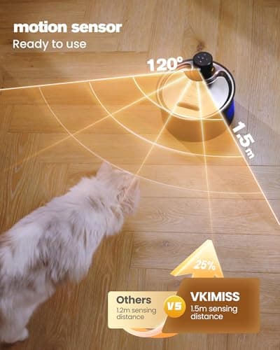 Fontaine à Eau Chat sans Fil Fontaine à Eau pour Chat avec Détection de Mouvement - 3,2L Distributeur Automatique Chien