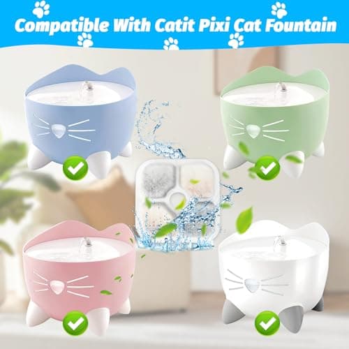 Filtre Fontaine Eau Chat 16 pcs avec Résine Et Charbon Actif