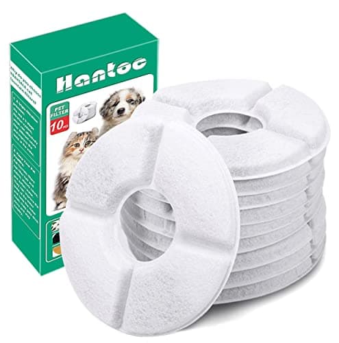 Hantoc Filtres de Rechange pour Fontaineà Fleur Chat Chien 12 Packs Rond Resine et Charbon Actif Fonctionnelle pour Font — 10 Packs