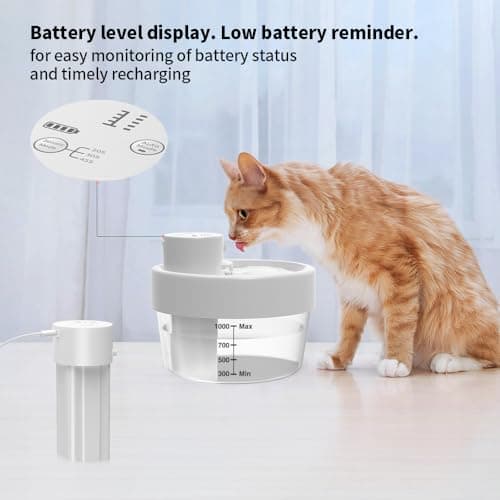 Fontaine à eau CAWJUG sans fil pour chat 1 L avec détecteur de mouvement