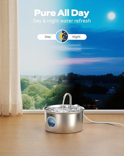 Fontaine Eau Chat INOX Automatique Silencieuse Électrique 2,6LRobinet Filtre Multicouche Éponges Petit Chien