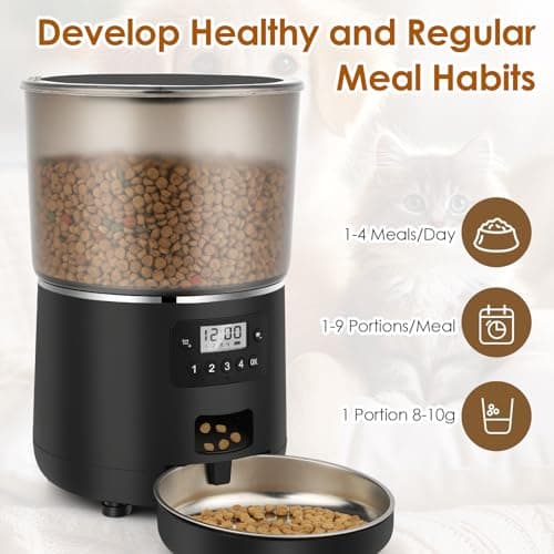 Distributeur Croquettes Chat Automatique Apritsce 4L Gamelle Chat Automatique Minuterie Programmable 1-4 Repas Jour Dist