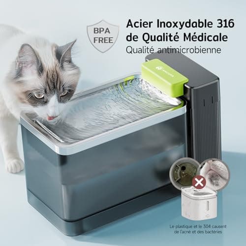 Amicura A3 Lite Fontaine a Eau Chat Technologie d'ultrafiltration, Grand réservoir de |3L, Silencieuse ≤ 25 DB