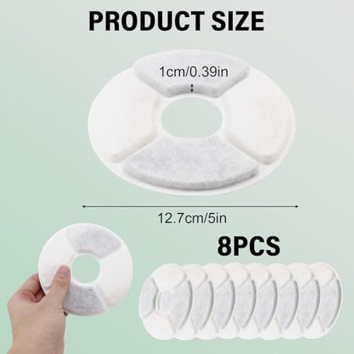 Filtre Fontaine Chat 8pcs Résine et Charbon Actif | Filtres de Rechange Pour Eau Propre et Saine à Domicile | Filtre Abs