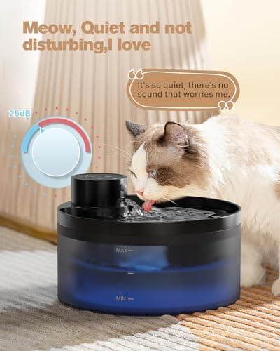 GIOTOHUN Pompe Fontaine à Eau pour Chat | Super Silencieuse, Faible Consommation Énergie, Longue Durée Vie | Facile à Ne