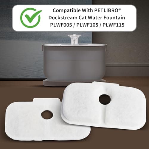 UBASTER Filtre de fontaine à eau pour chat avec 12 éponges, compatible avec PETLIBRO Dockstream PLWF005 / PLWF105 / PLWF