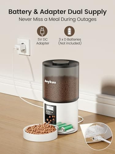 Distributeur Croquettes Chat Automatique 4L | Fonction Vocale | Minuterie Programmable