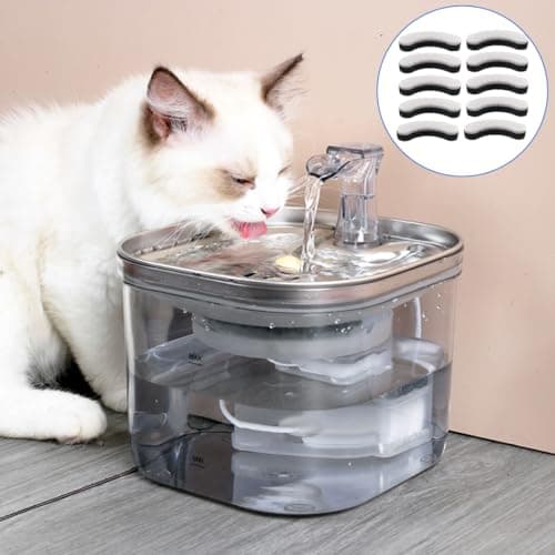 Filtres d'eau pour chat super silencieux + Robinet transparant avec pompe + Distributeur d'eau avec filtre + 10 pièces