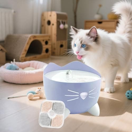 Filtre Fontaine Eau Chat Pixi Activé Carbone, Filtre Haute Efficacité pour Fontaine Eau Cat, 2 Tuyaux Inclus