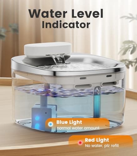 oneisall Pompe de Fontaine d'eau sans Fil Économise Électricité pour Chats |5L PW04 - Hygiène et Silencieux