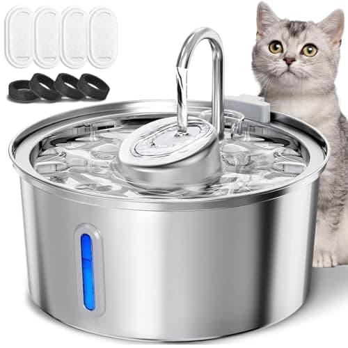 Fontaine à Eau pour Chat Acier Inoxydable Automatique Silencieuse |2L