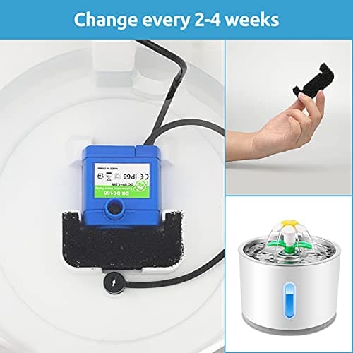Filtre en Mousse De Remplacement Carbone pour Fontaine À Eau Chats et Chiens, 4 Pièces, Améliore la Qualité de l'Eau pou