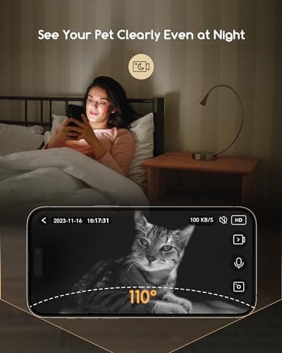 Faroro Distributeur Croquettes Chat Automatique, Caméra HD 3MP Vision Nocturne, 5G WiFi Mangeoire Audio Bidirectionnel A