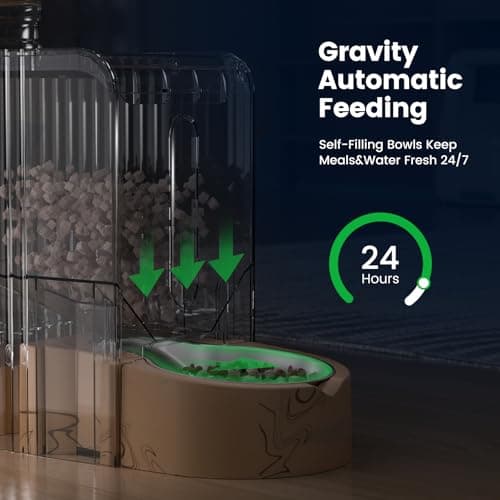 Gardner Pet Mangeoire Automatique sans Électricité pour Chat et Chien (3L) avec Bol en Acier Inoxydable(Global Recycled
