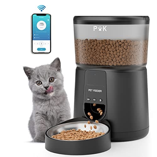 <think>
Okay, let's tackle this. The user wants me to optimize a product title for an automated cat and dog food dispens